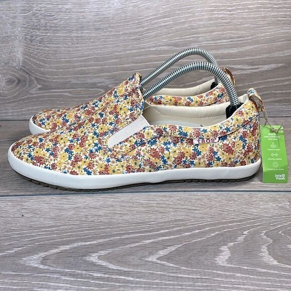 NWT Taos Dandy Floral Multi Color Canvas Women’s Sz 9.5 Slip On Loafer Sneakers - Picture 3 of 12